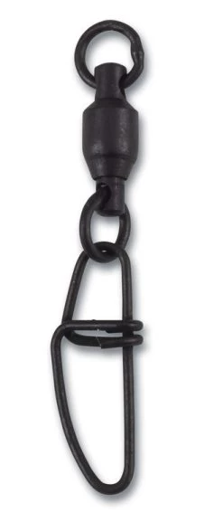 AQUANTIC Edelstahl Kugellager Safety Swivel Schwarz