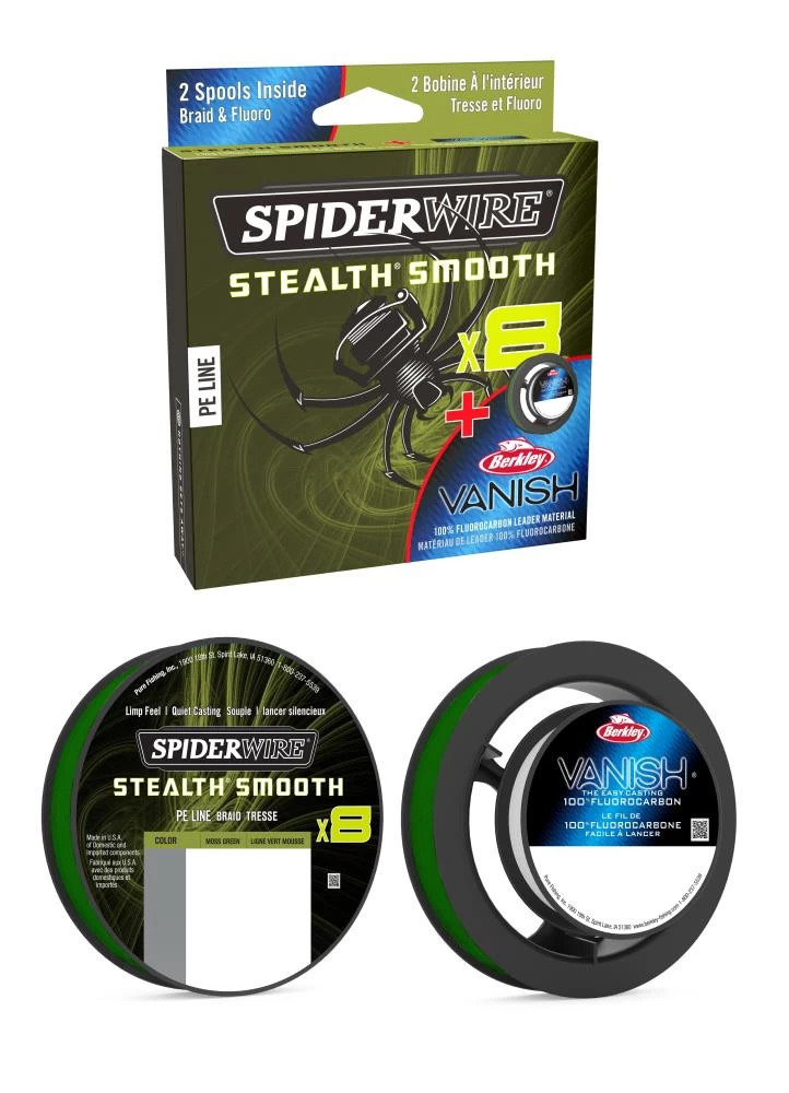 SPIDERWIRE Stealth Smooth 8x Braid And FC Duo Spool